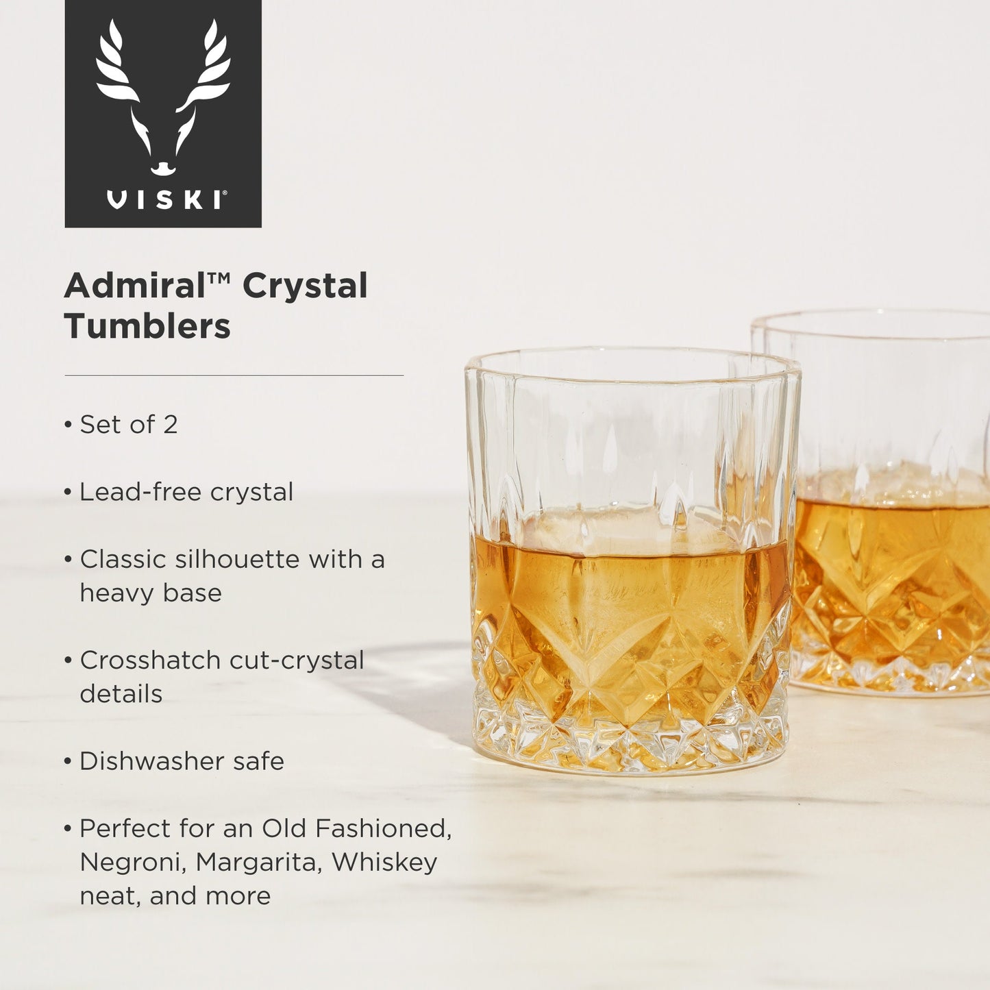 Admiral Crystal Rocks Glasses, Set of 2