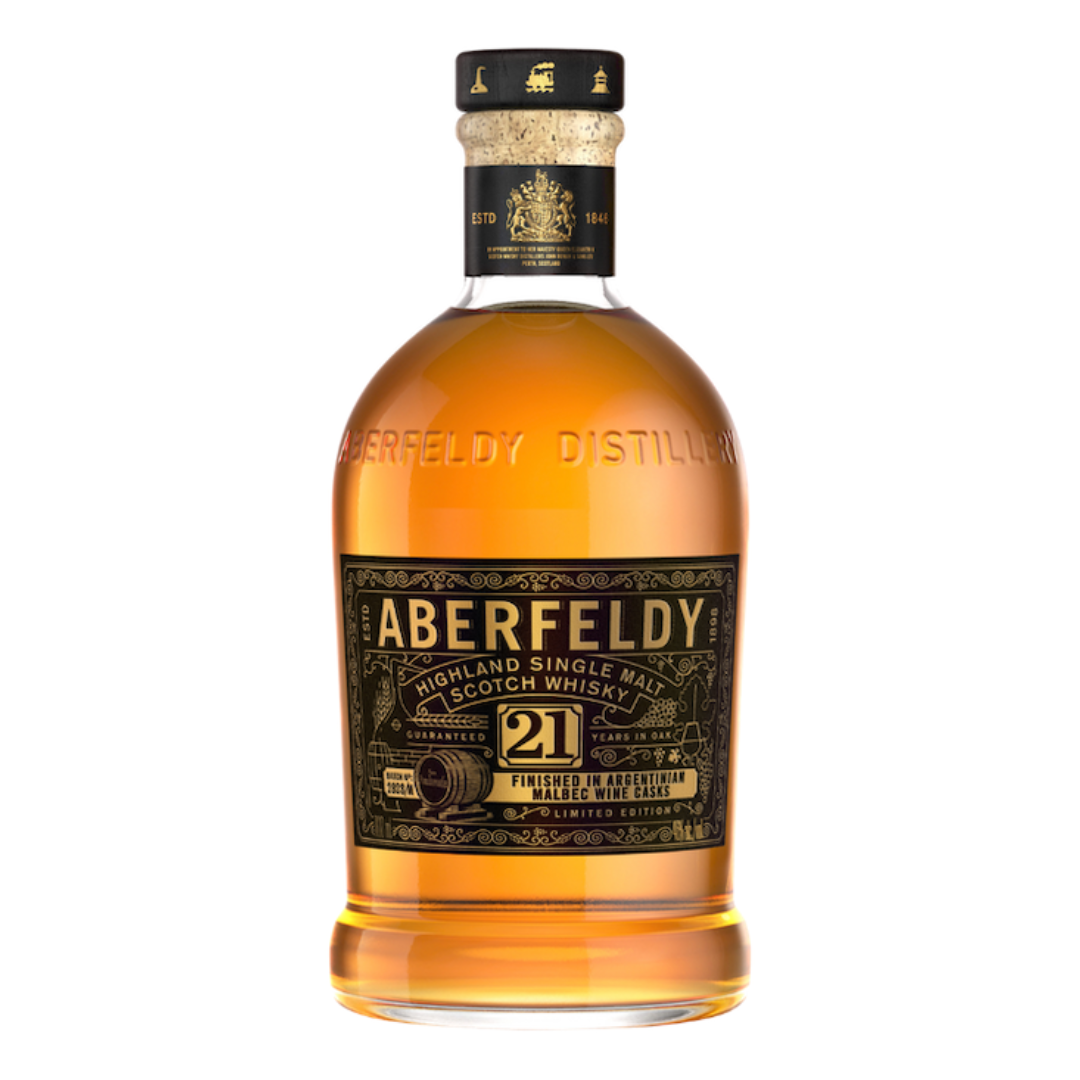 Aberfeldy Single Malt Scotch Whisky Finished In Argentinian Malbec Wine Cask 21 Year 700ml