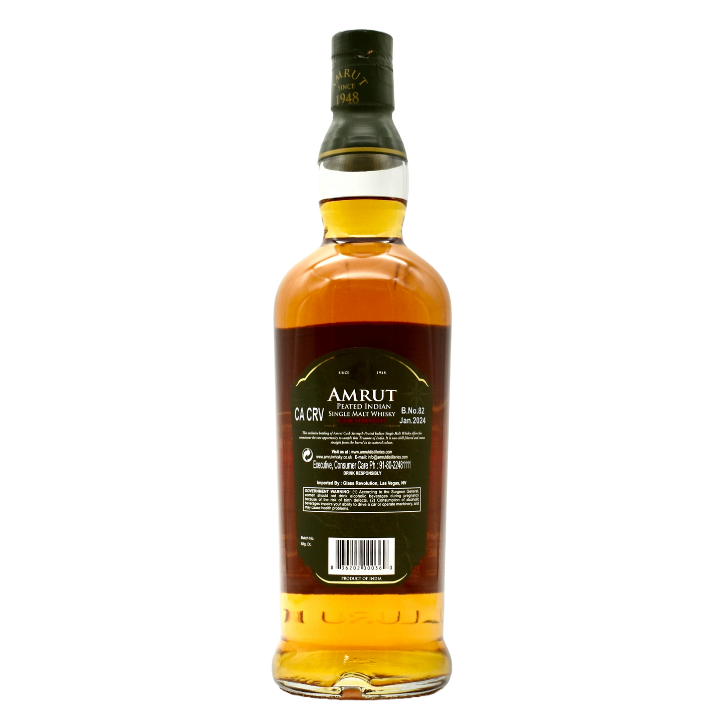Amrut Indian Peated Single Malt Whisky Cask Strength 750ml