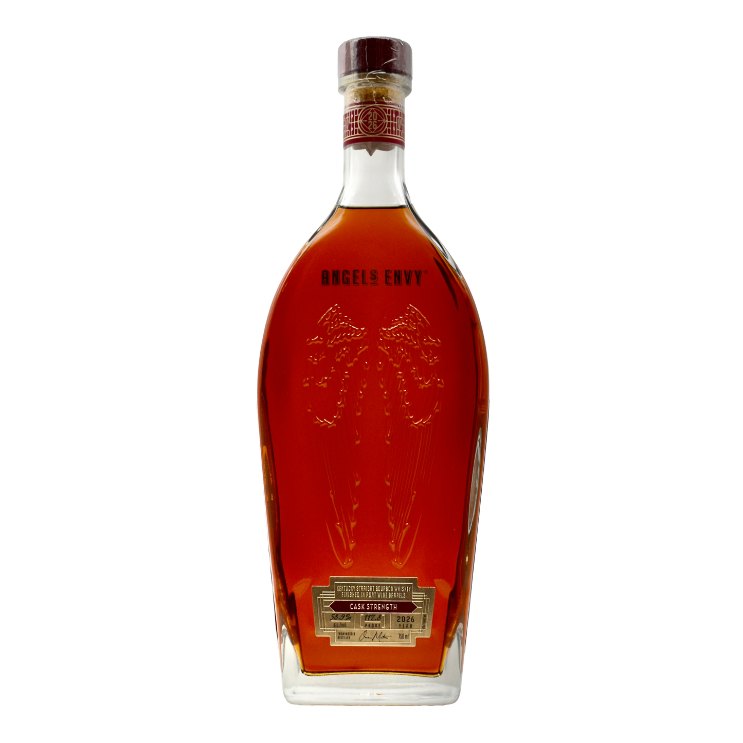 Angel's Envy Straight Bourbon Finished In Port Wine Barrels Cask Strength 117.8 Proof 750ml