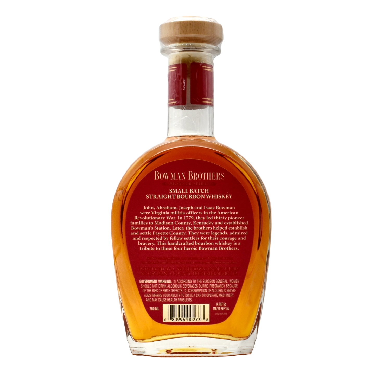 Bowman Brothers Bourbon Small Batch 750ml