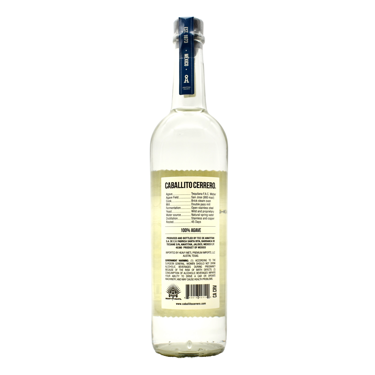 Caballito Cerrero Tequila Azul Blanco 750ml