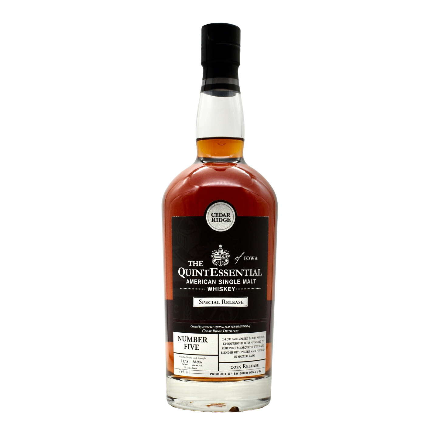 Cedar Ridge QuintEssential Special Release Number Five Single Malt Whiskey 750ml