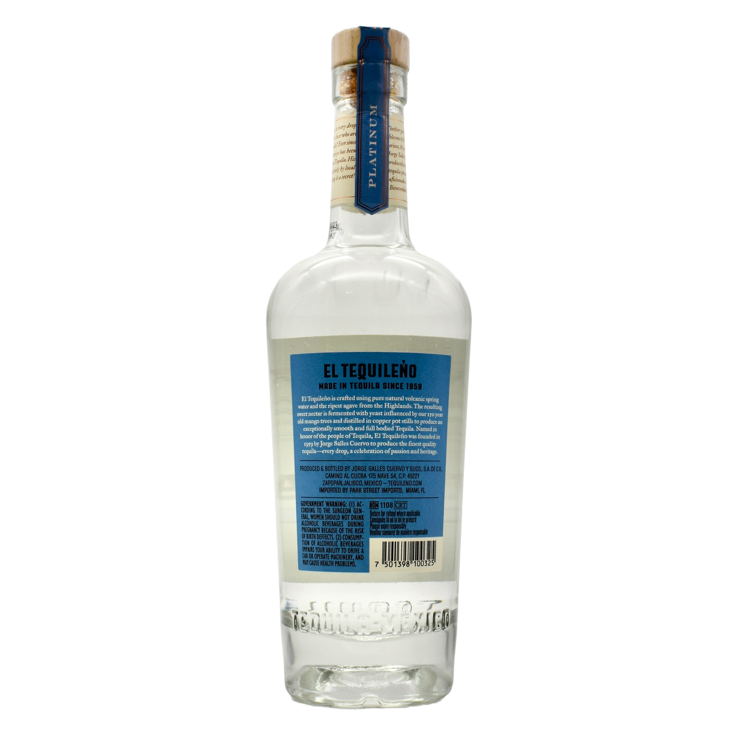 El Tequileno Tequila Blanco Platinum 750ml