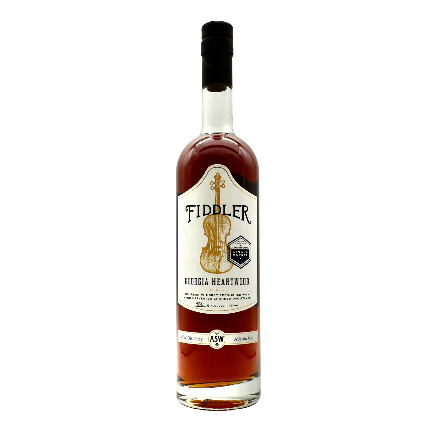 ASW Distillery Fiddler Georgia Heartwood Bourbon 750ml