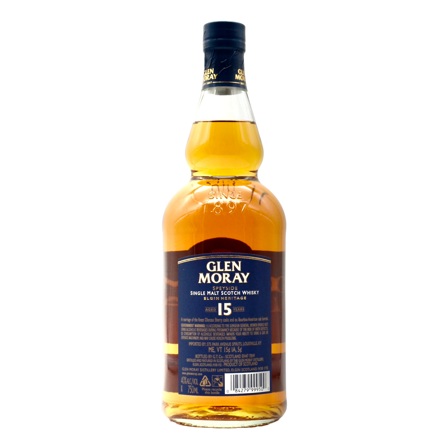 Glen Moray 15 Year Old Single Malt Speyside Scotch Whisky 750ml
