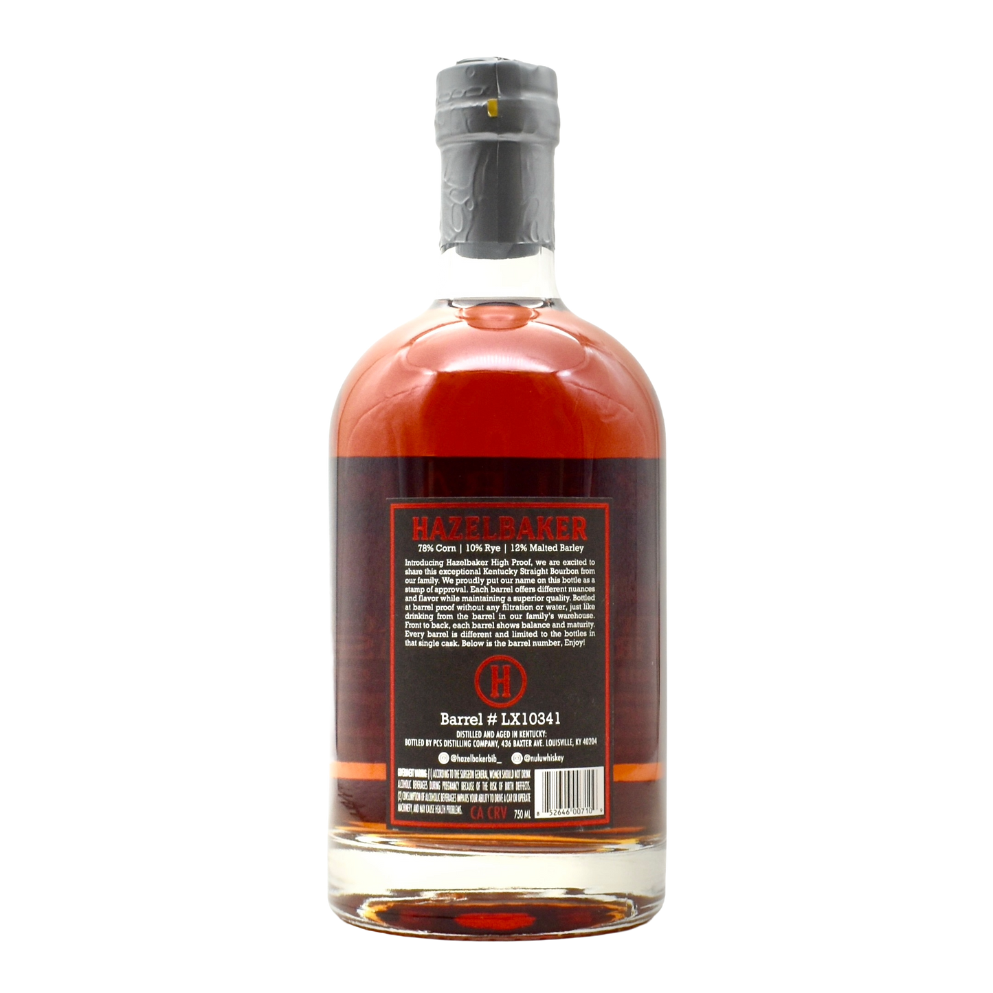 Hazelbaker Bourbon High Proof 750ml