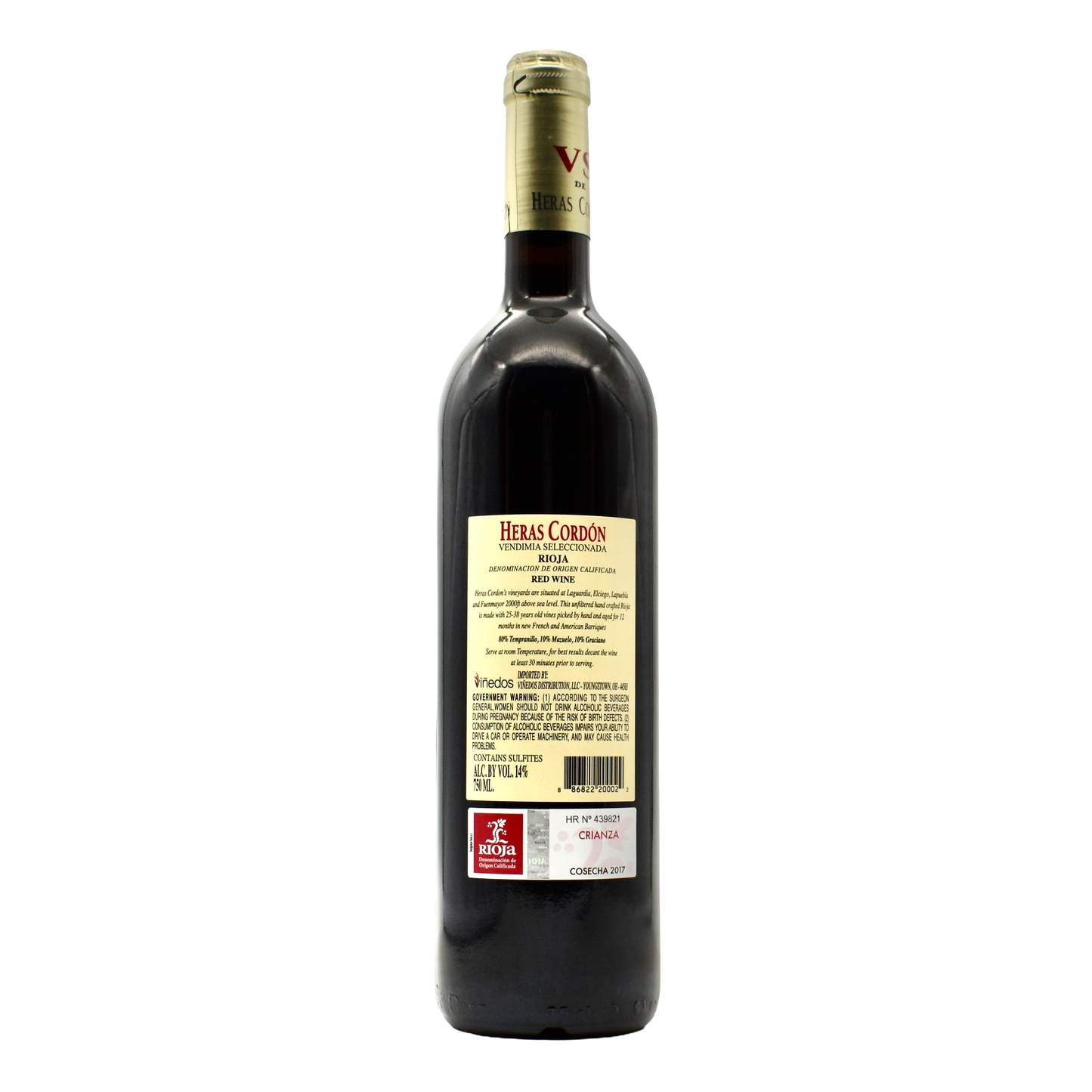Heras Cordon Rioja Vendimia Seleccionada 2017 750ml