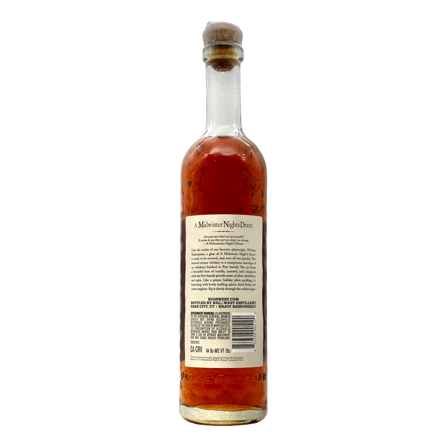 High West Midwinter Night's Dram Rye Whiskey Act 13 750ml