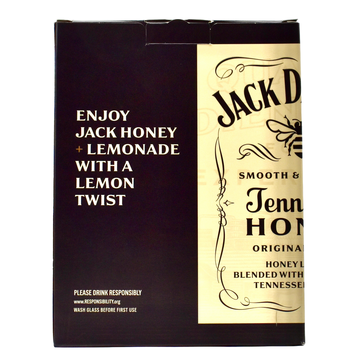 Jack Daniels Whiskey Honey 750ml & 2 Rocks Glasses Gift Set