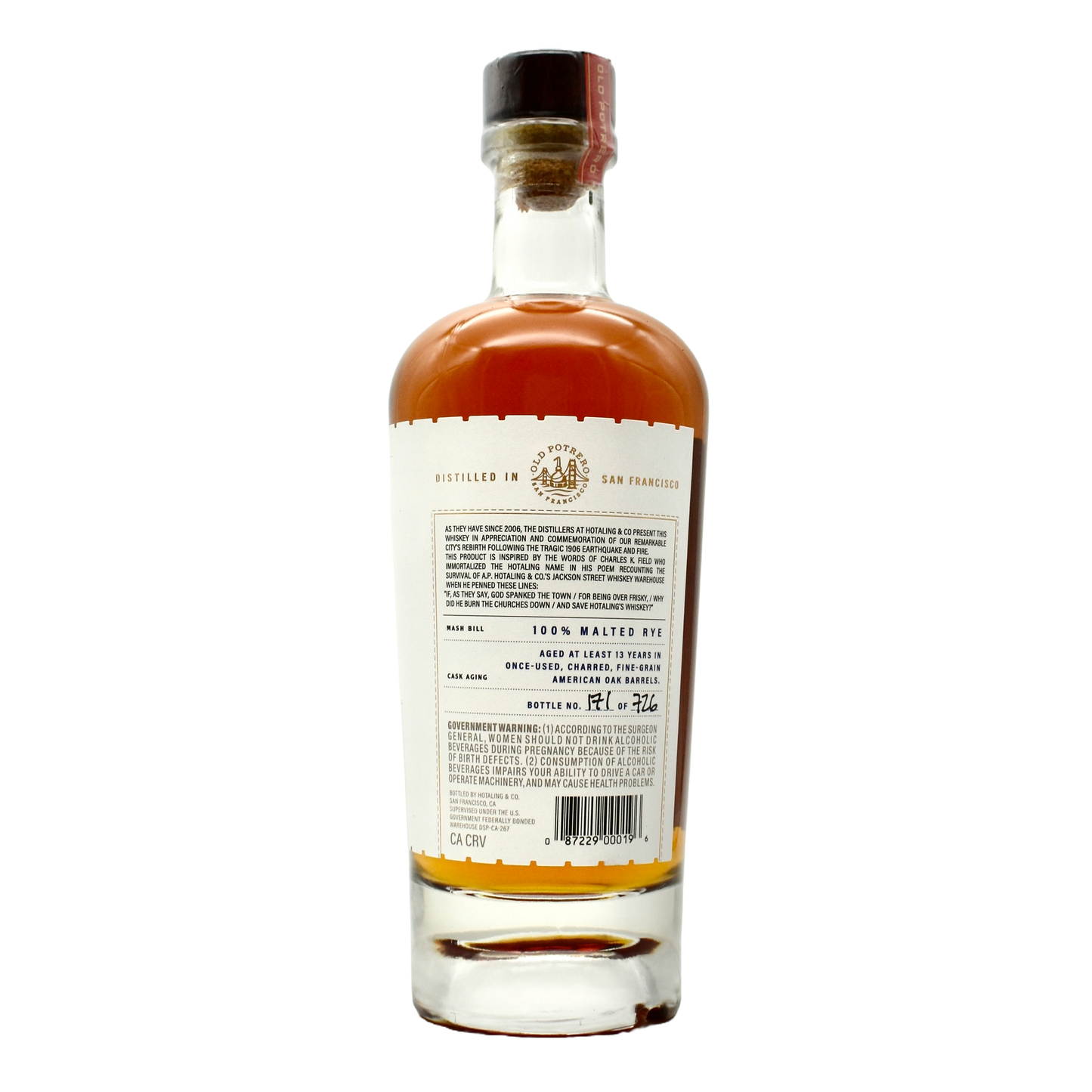 Old Potrero Rye Whiskey 13 Year 700ml