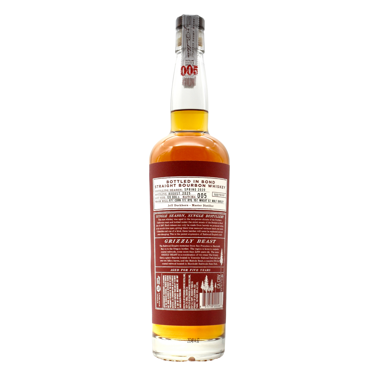 Redwood Empire Grizzly Beast Bourbon Batch 005 750ml