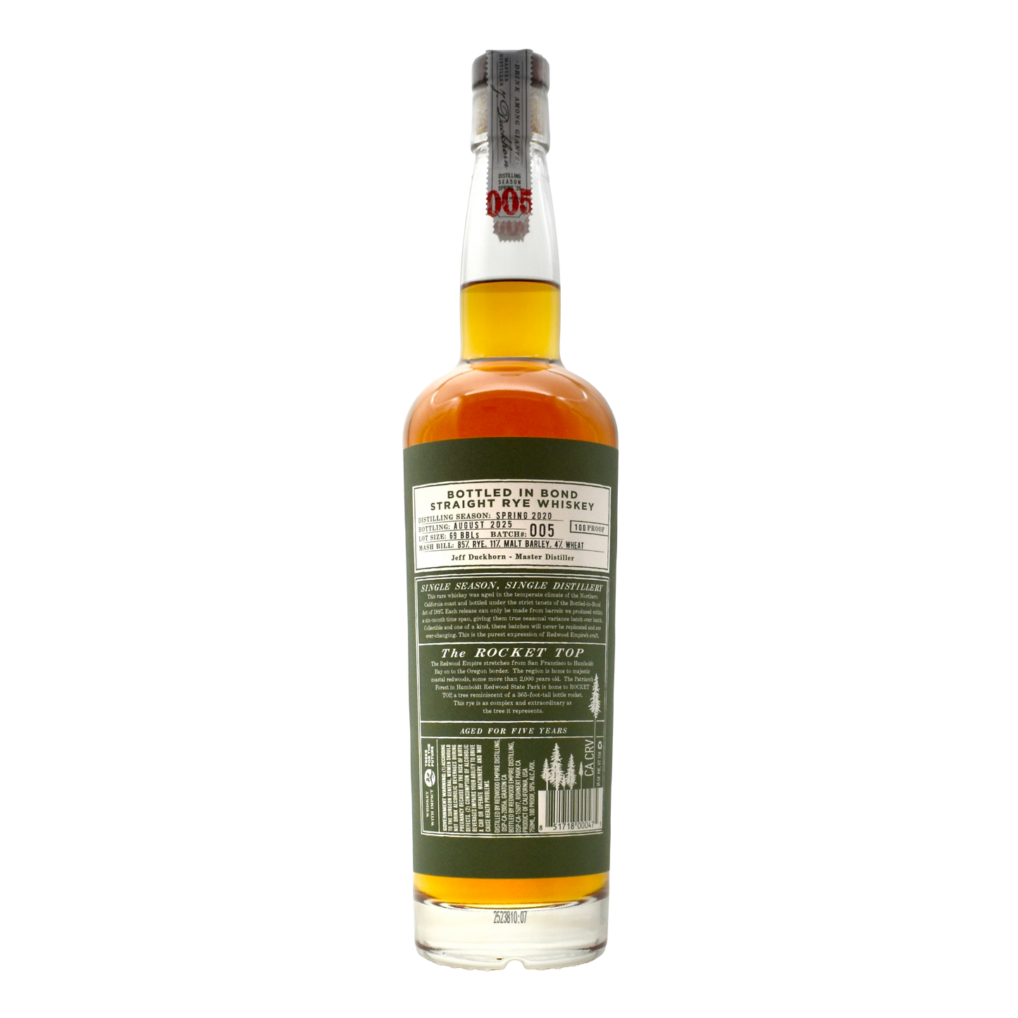 Redwood Empire Rocket Top Rye Whiskey 750ml