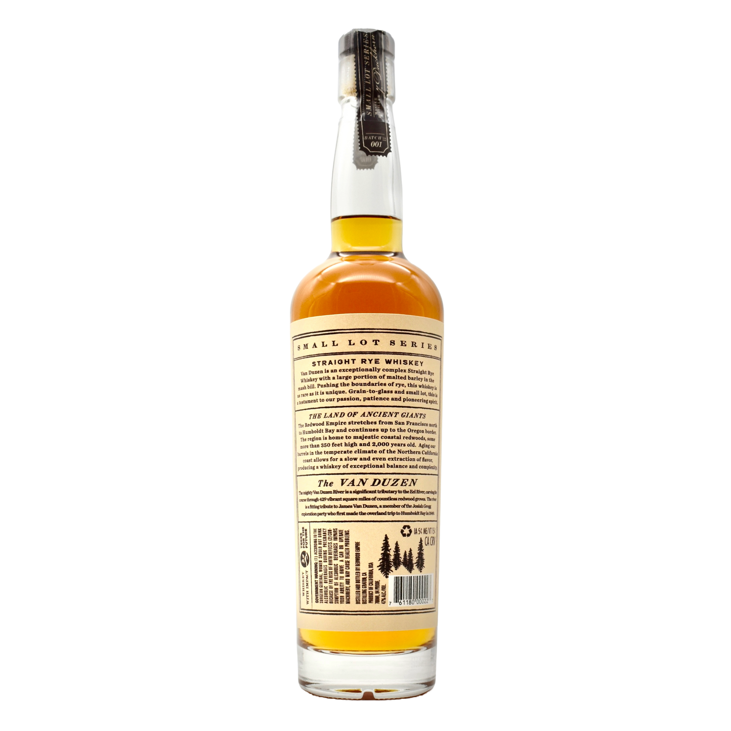 Redwood Empire Van Duzen Rye Whiskey Batch 2 750ml