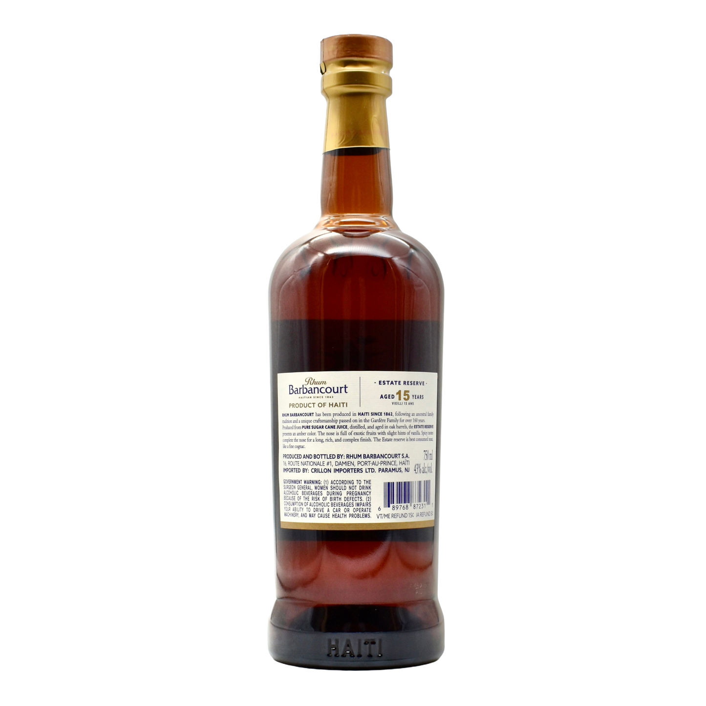 Rhum Barbancourt Rum Estate Reserve 15 Year 750ml