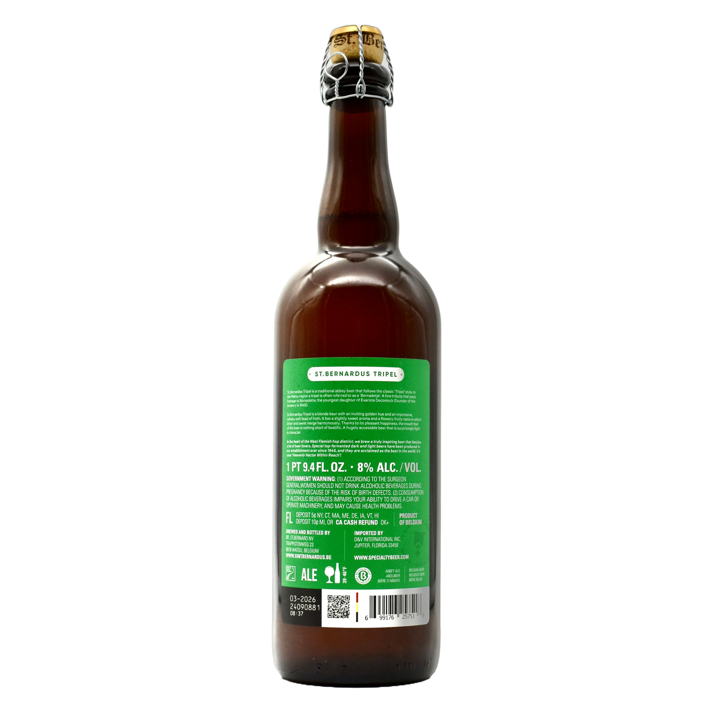 St Bernardus Tripel Belgium Style Ale 750ml
