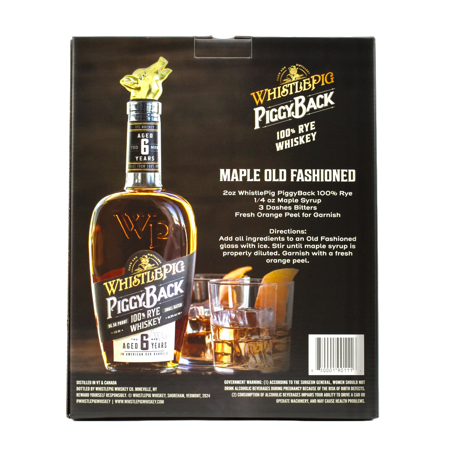 WhistlePig 6yr Piggyback Rye 750ml with Pour Snout