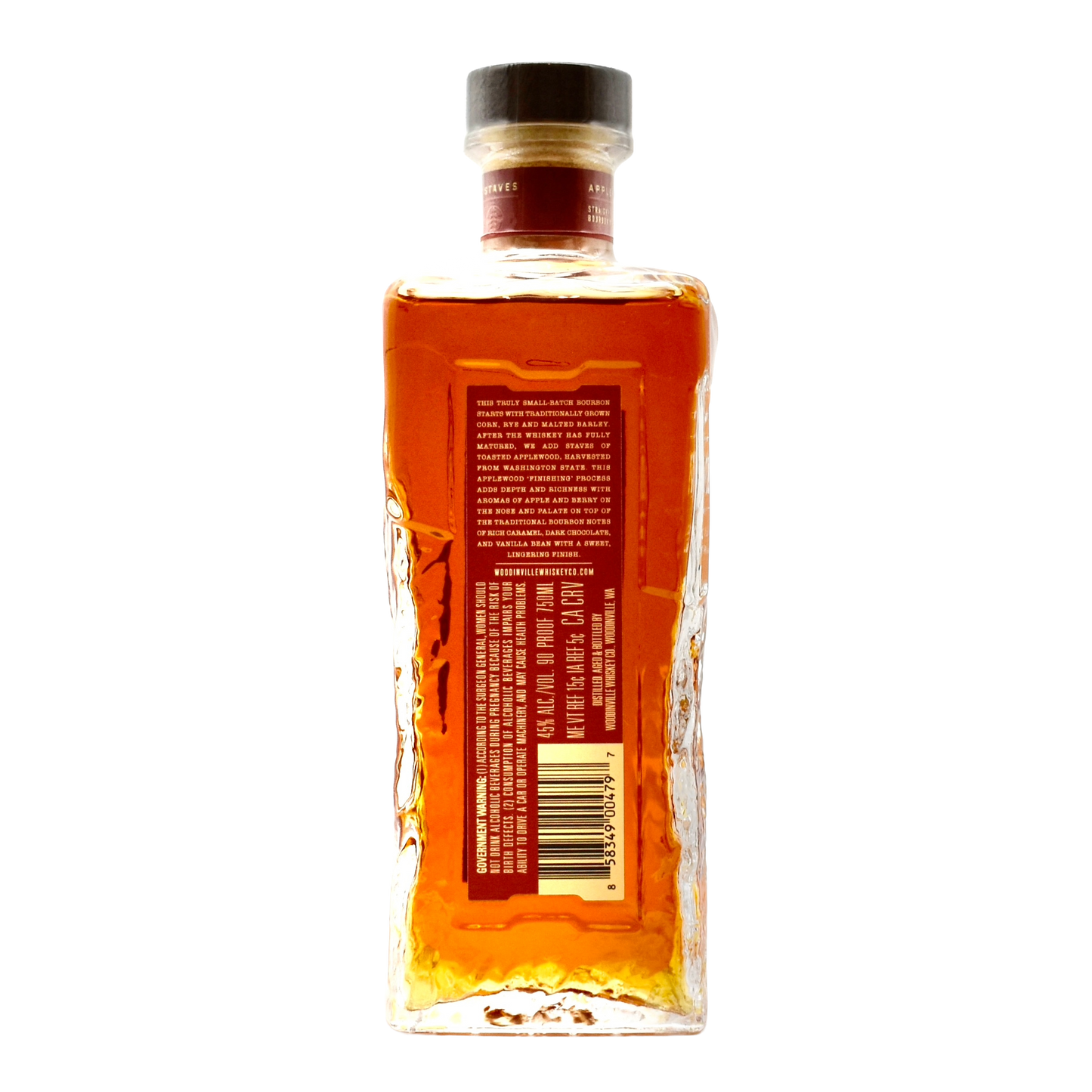 Woodinville Whiskey Co. Straight Bourbon Finished with Toasted Applewood Staves 750ml