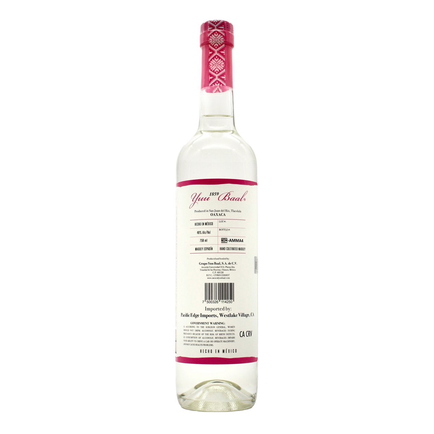 Yuu Baal Joven Espadin Mezcal 750ml