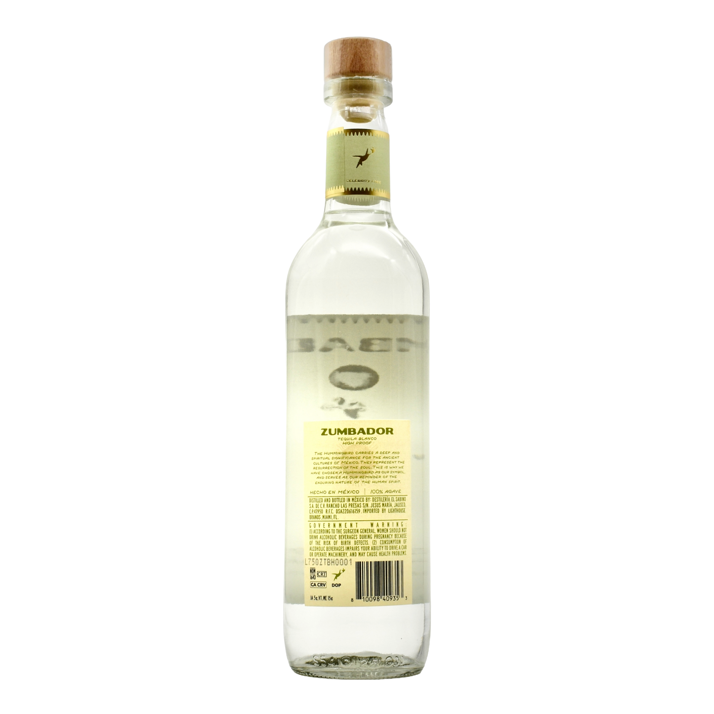Zumbador Tequila High Proof Blanco 750ml