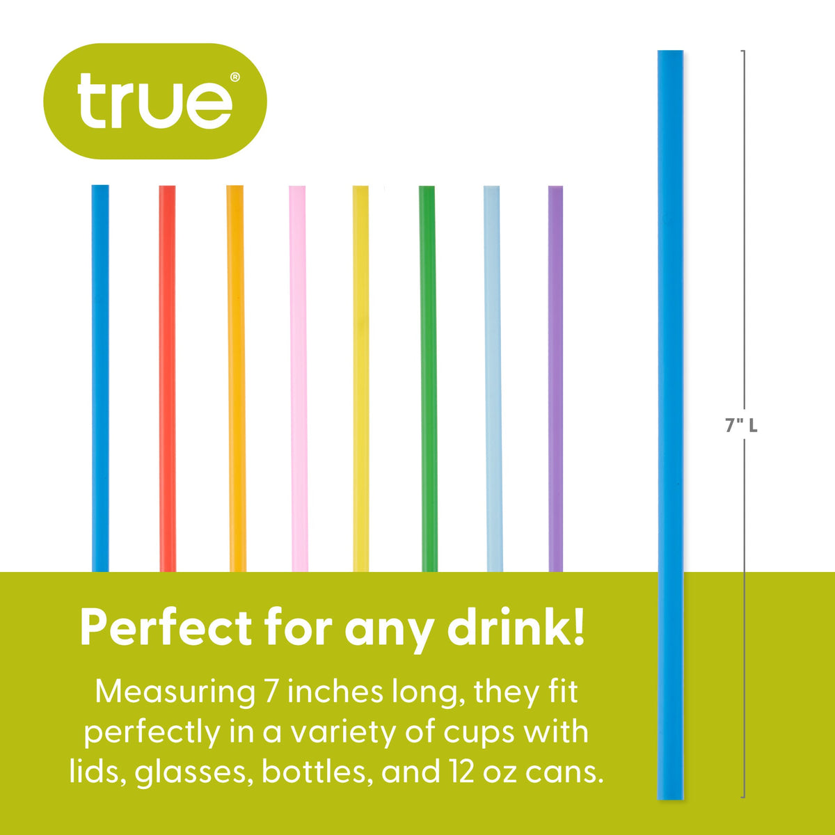 Party Plastic Straws in Assorted Colors, Set of 100