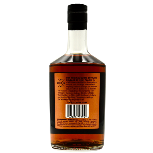 High Plains Rye by Jim Rutledge back bottle