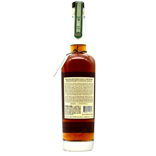 Old Pepper Single Barrel Rye Barrel Proof back bottle