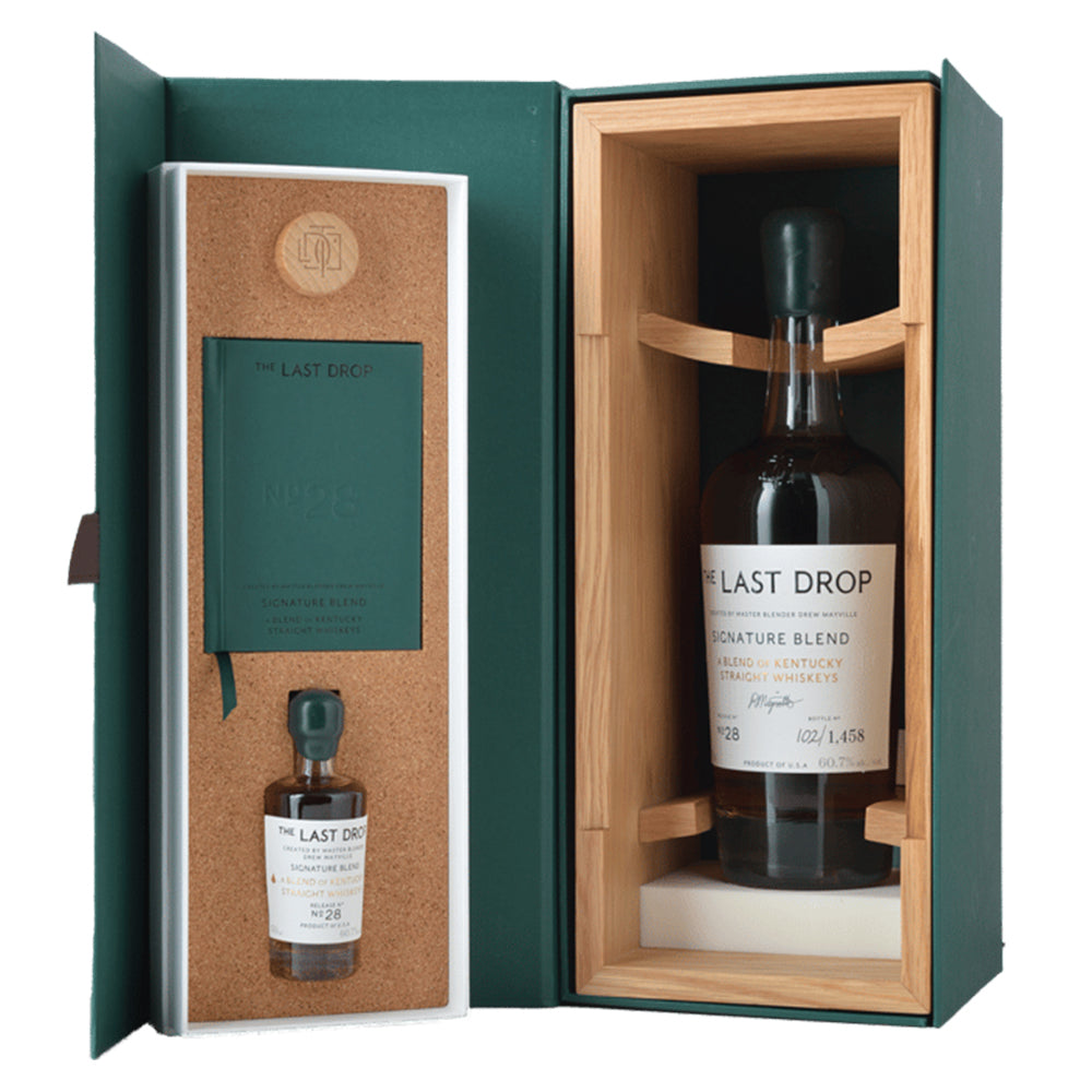 The Last Drop Release No. 28 presentation case with numbered bottle and miniature
