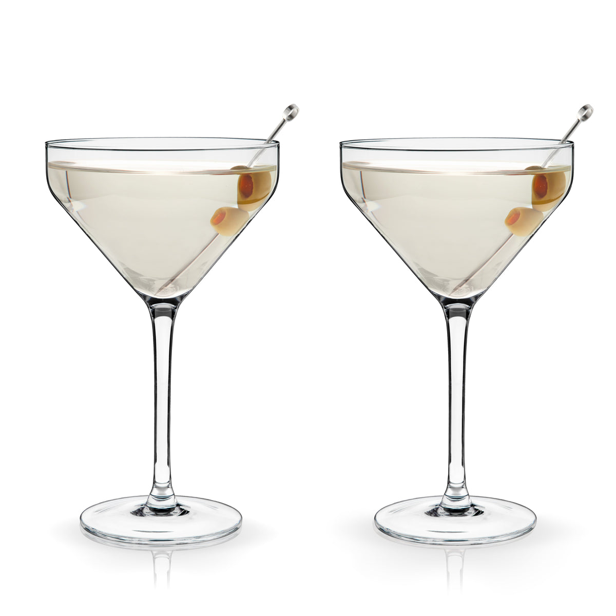 Raye Crystal Angled Martini Glasses, Set of 2