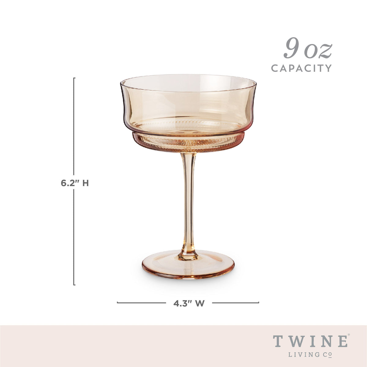 Tulip Coupe Glasses in Amber, Set of 2