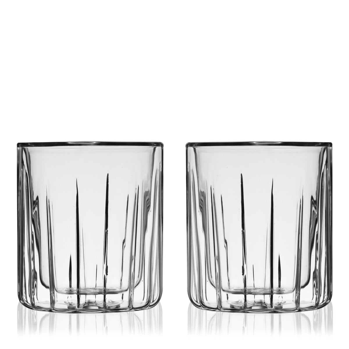 Double Walled Rocks Glasses, Set of 2