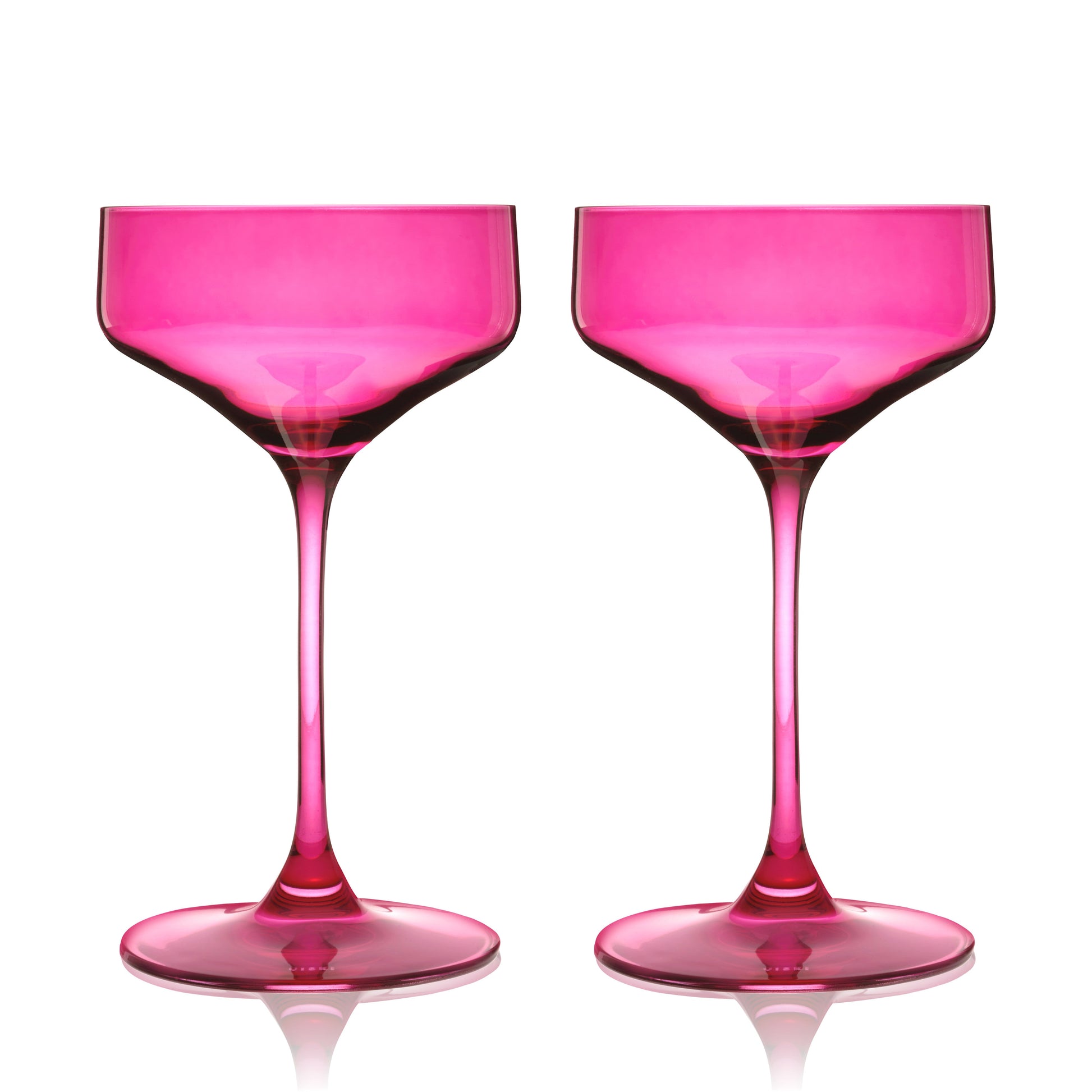 Reserve Nouveau Crystal Coupes in Berry, Set of 2
