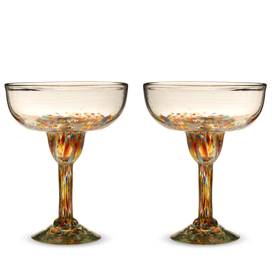 Segunda Vida Artistico Recycled Margarita Glasses, Set of 2