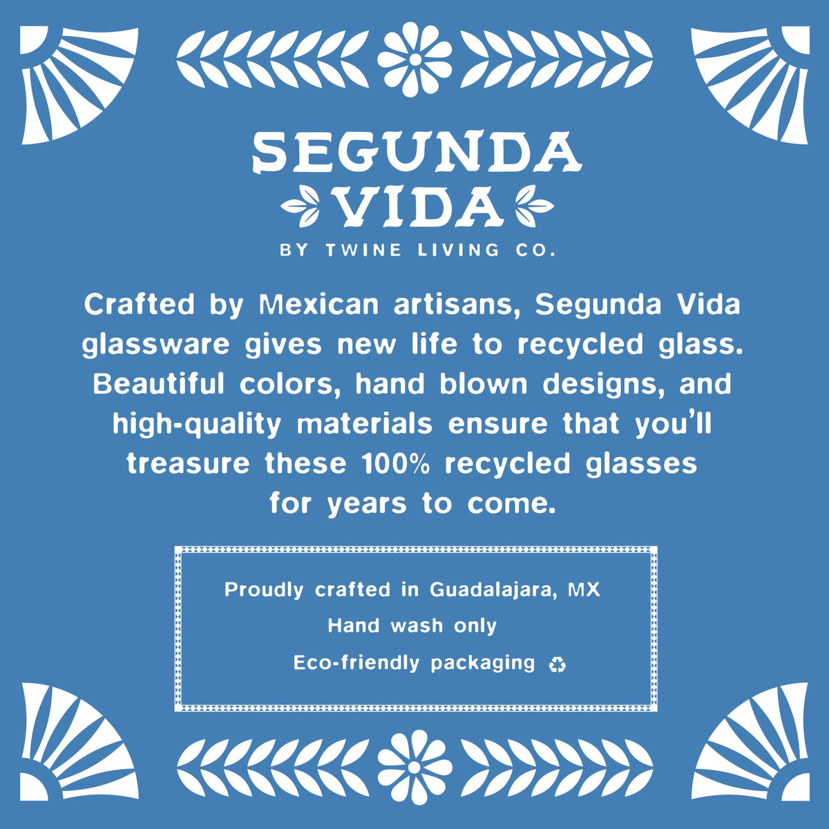 Segunda Vida Viajar Margarita Glasses, Set of 2