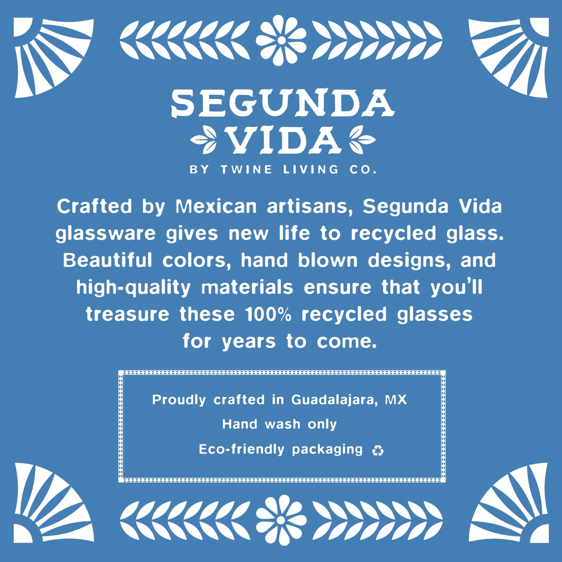Segunda Vida Viajar Margarita Glasses, Set of 2