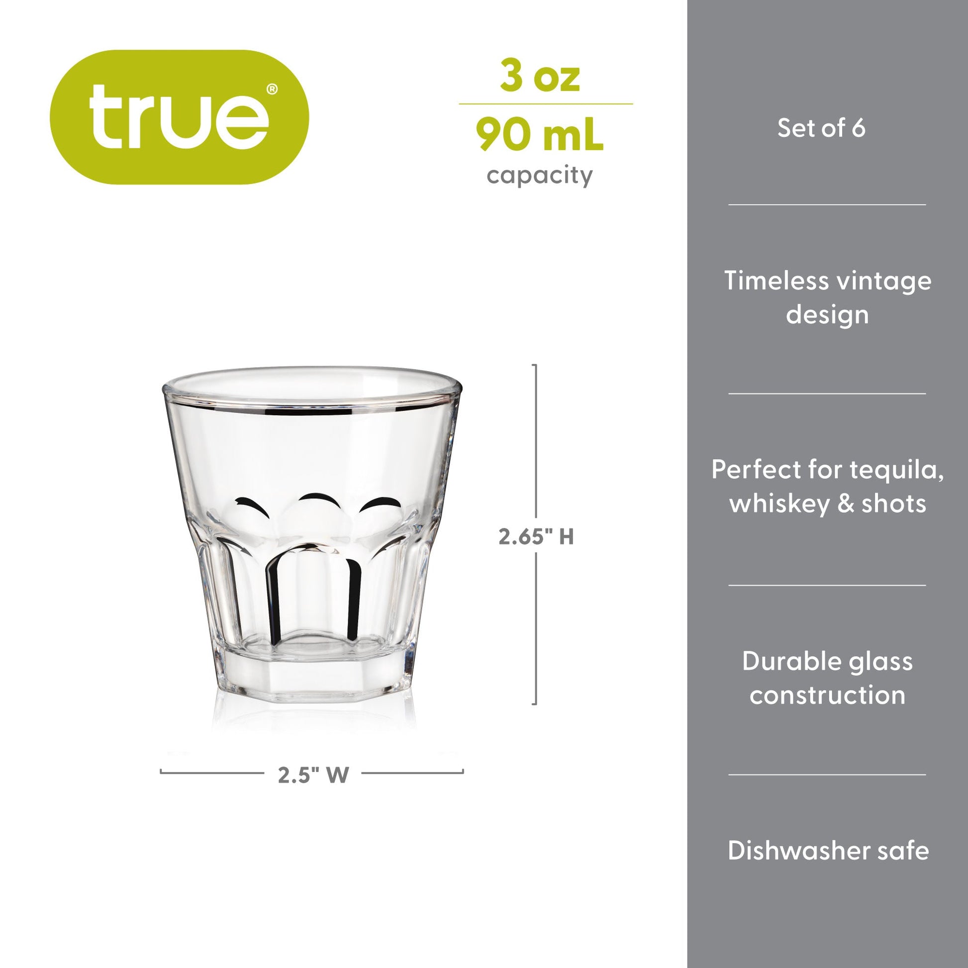Jalisco 3 oz Shot Glasses, Set of 6