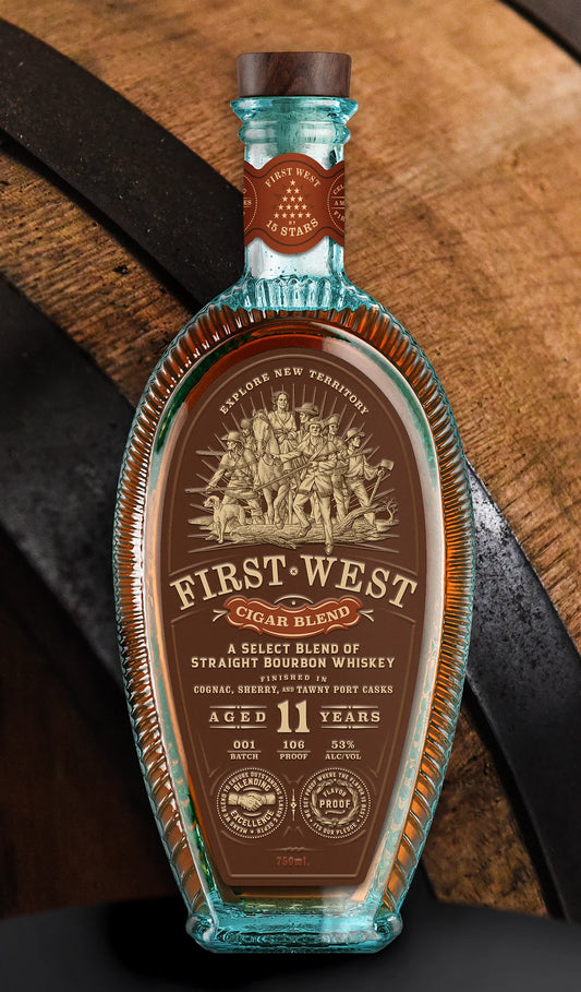 15 Stars First West Cigar Blend Bourbon bottle