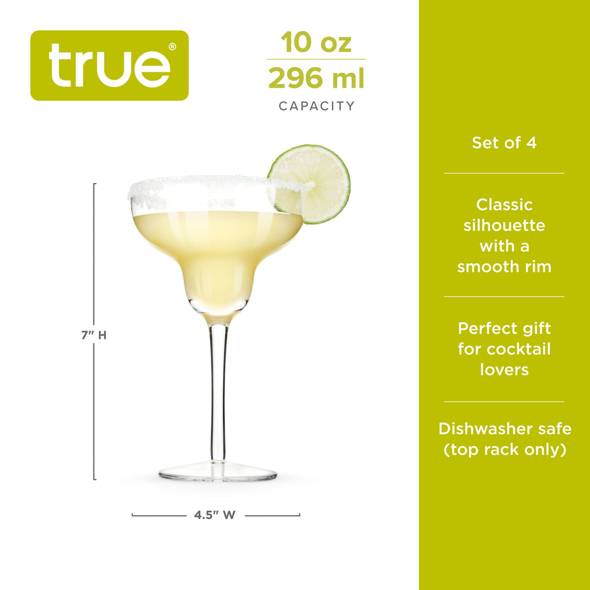 Sorbo 10 oz Margarita Glasses, Set of 4