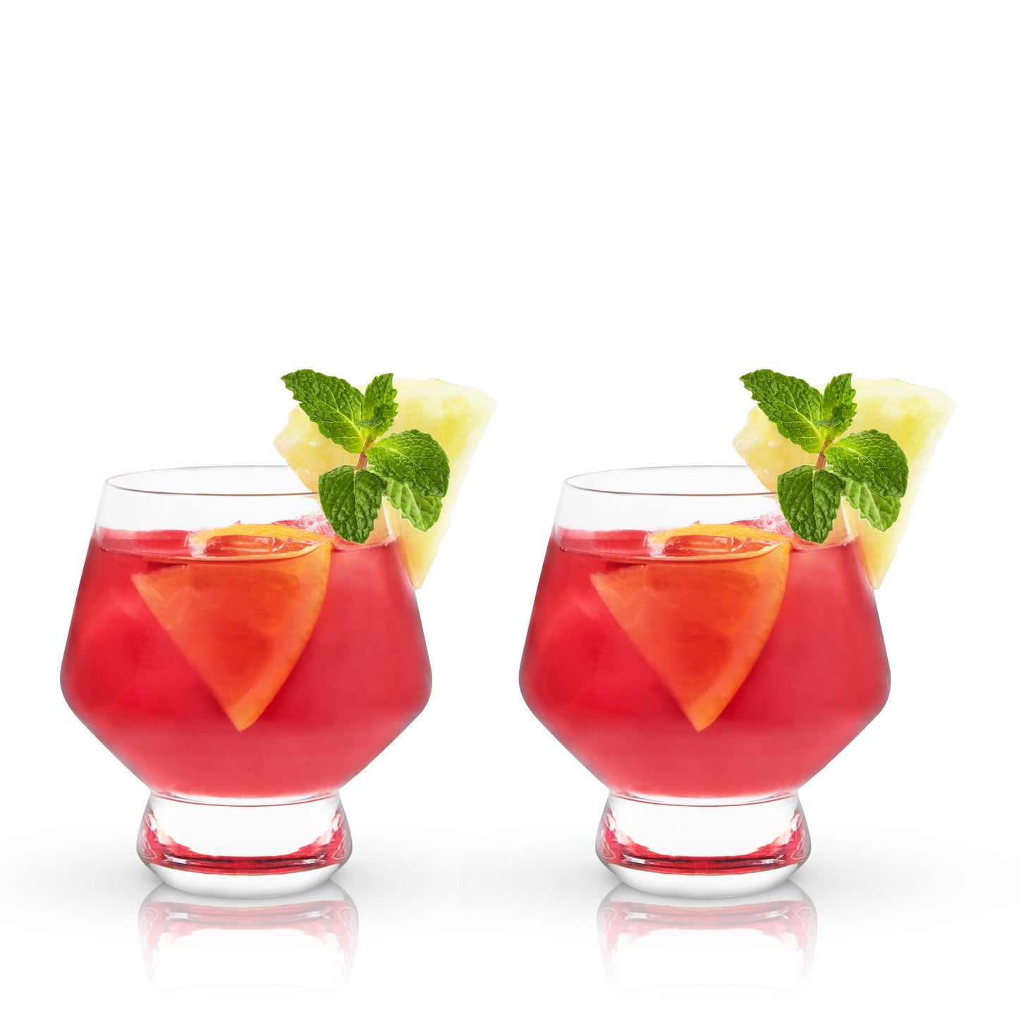 Raye Footed Crystal Punch Glasses, Set of 2