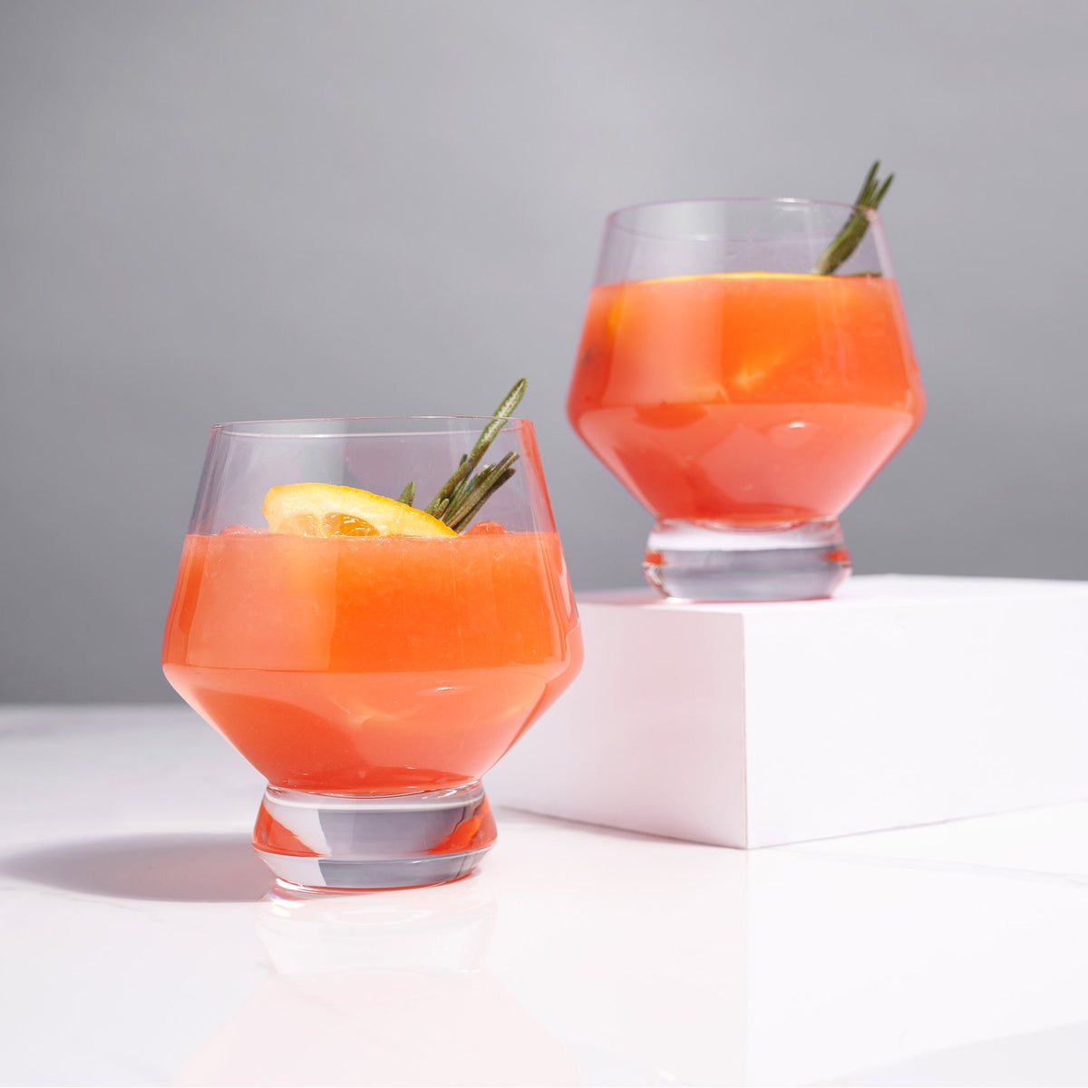 Raye Footed Crystal Punch Glasses, Set of 2