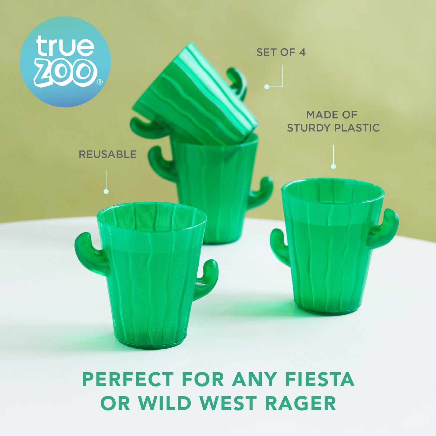 TrueZoo Cactus Shot Glasses, Set of 4