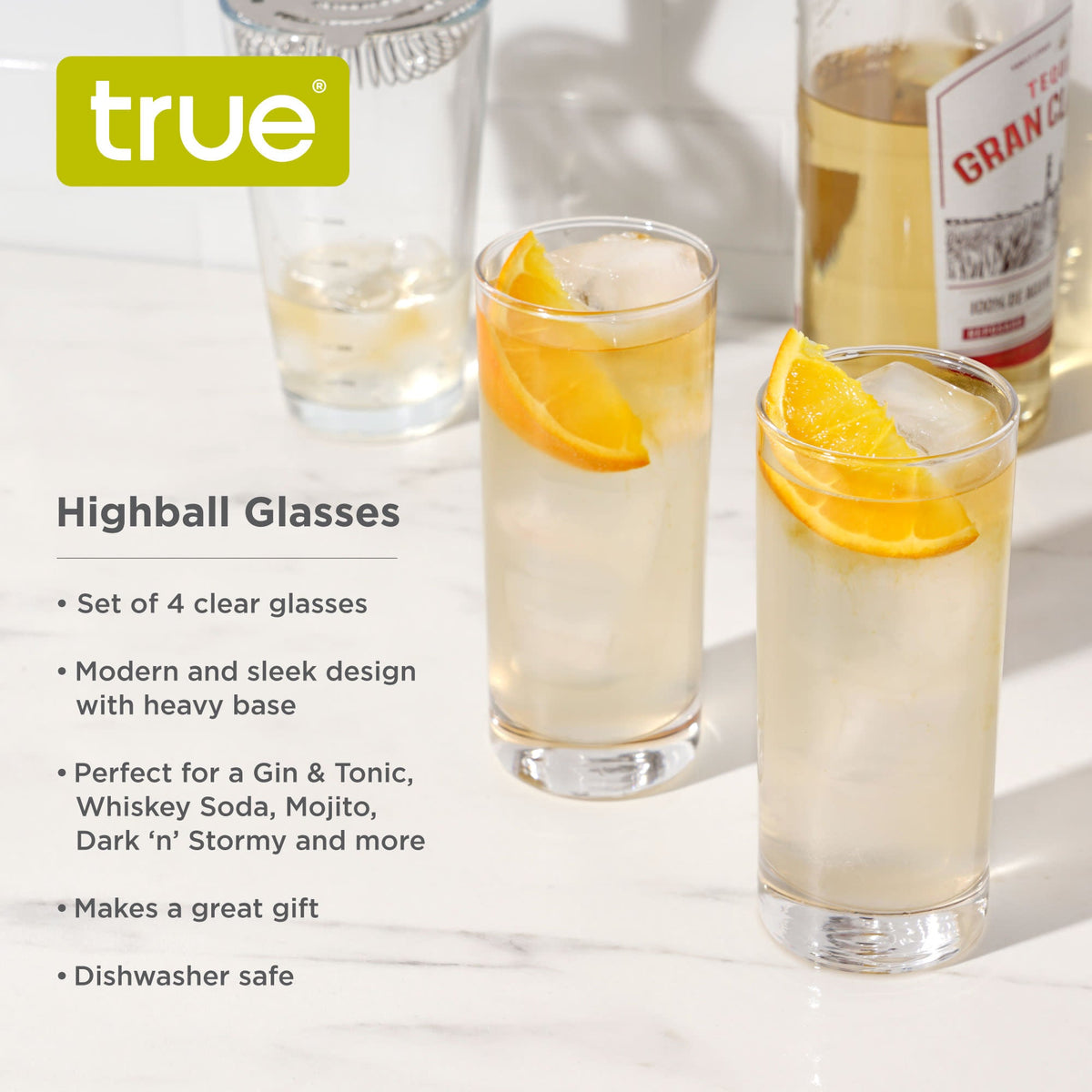 Highball 10 oz Cocktail Glasses, Set of 4