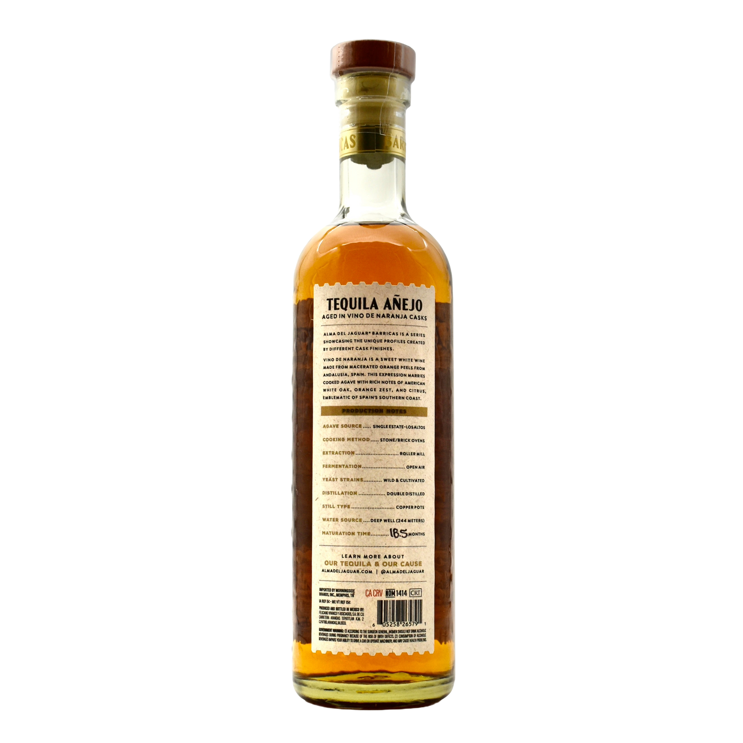 Alma del Jaguar Barricas Tequila Anejo Aged Vino de Naranja Cask 750ml