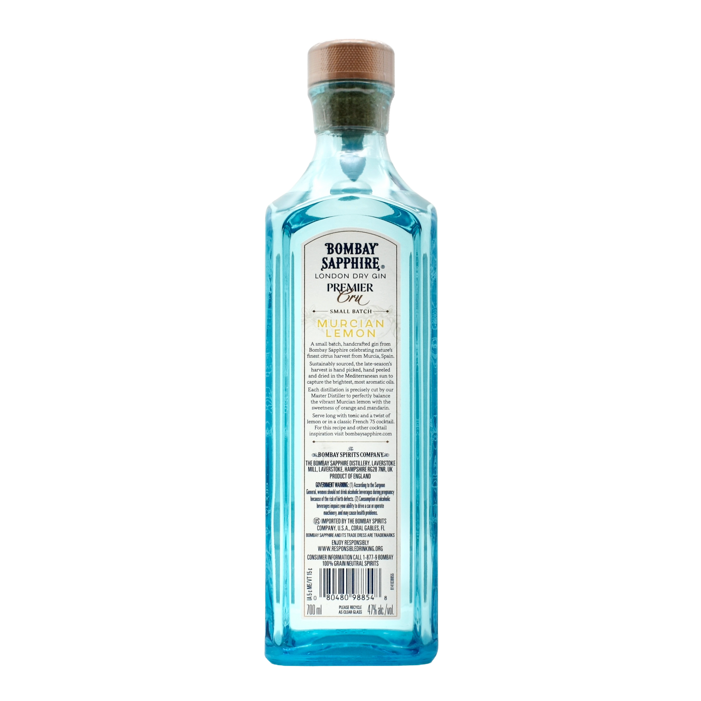 Bombay Sapphire Premier Cru Murcian Lemon Gin 750ml