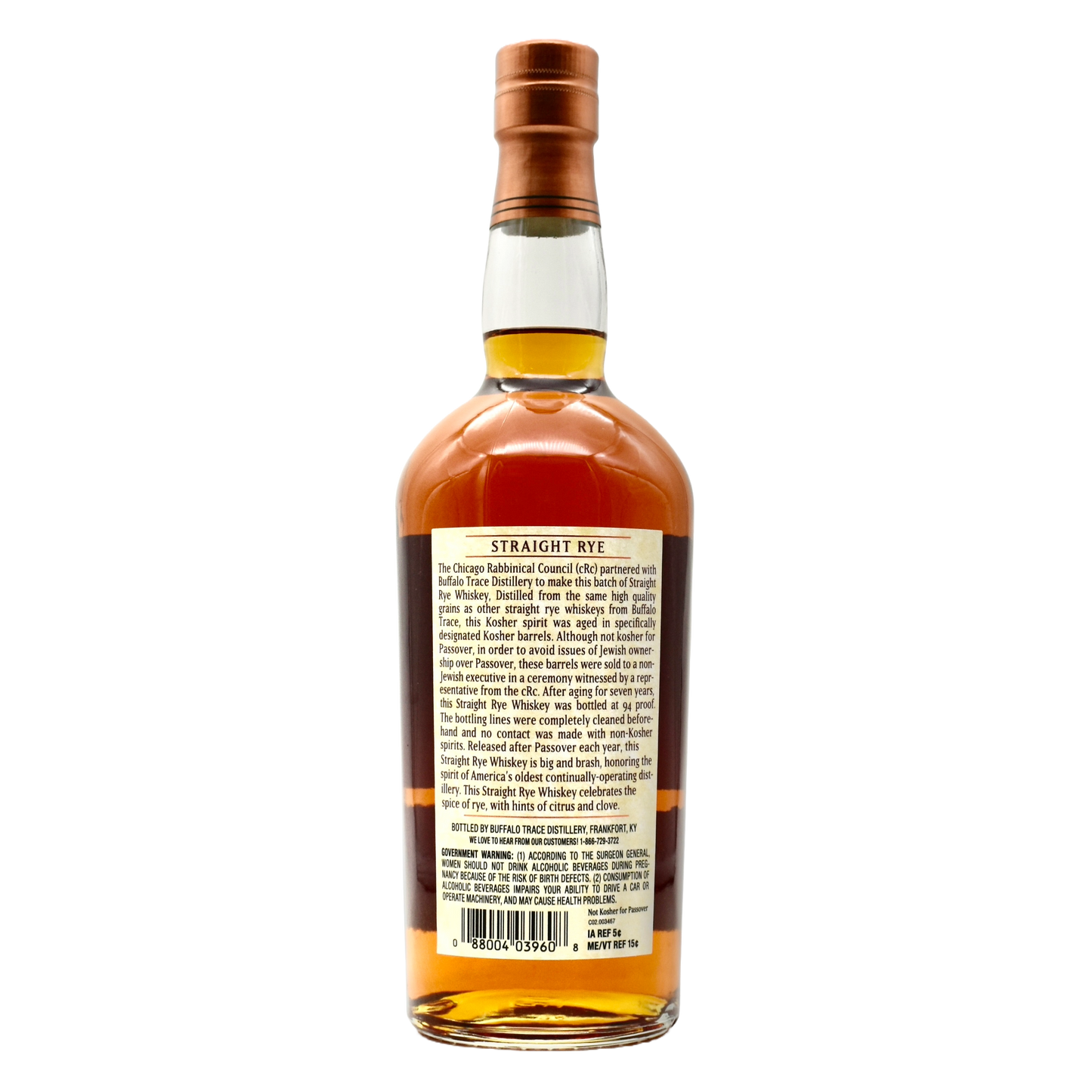 Buffalo Trace Kosher Straight Rye 750ml | VIP Access/Combo