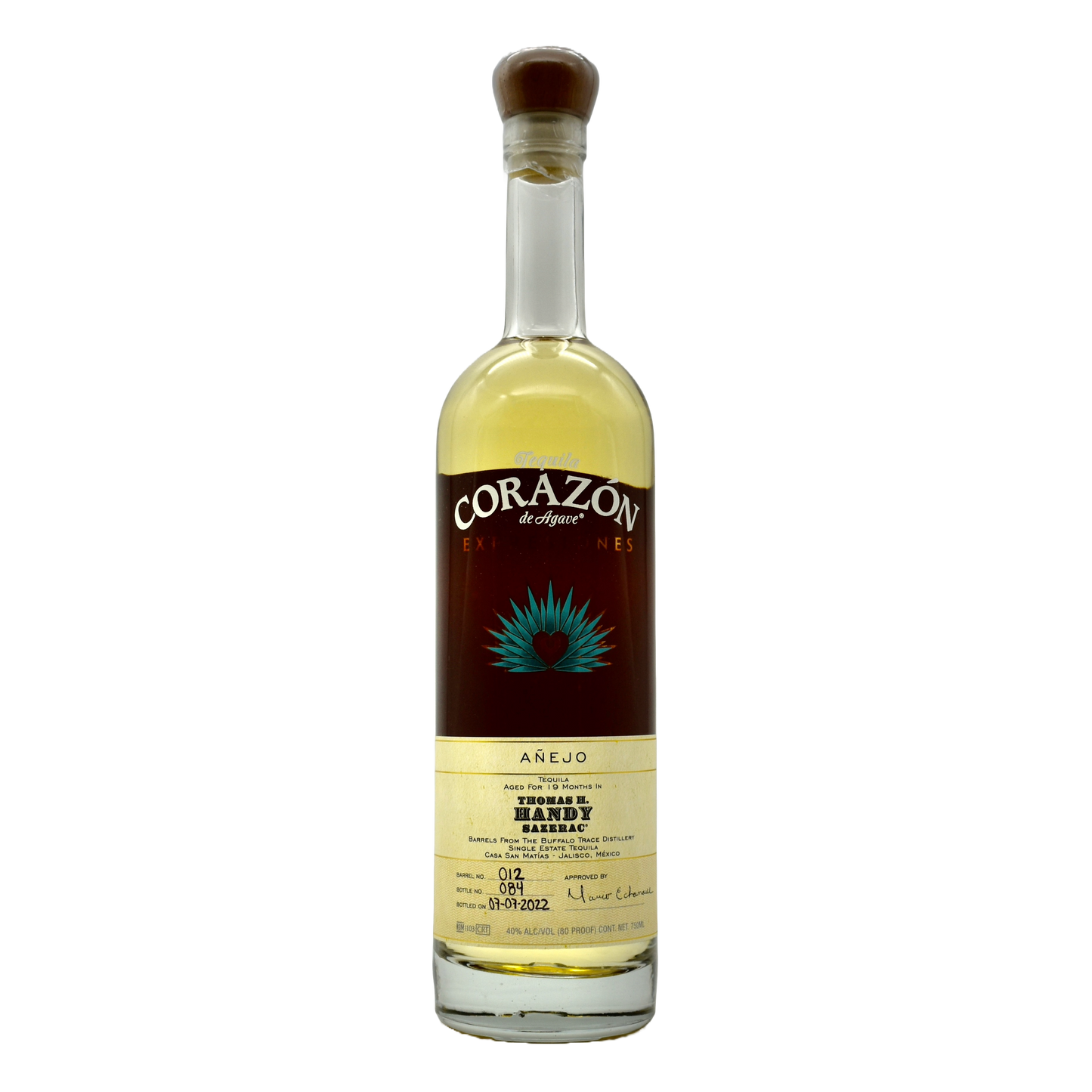 Corazon Tequila Single Barrel Anejo Thomas H. Handy 750ml