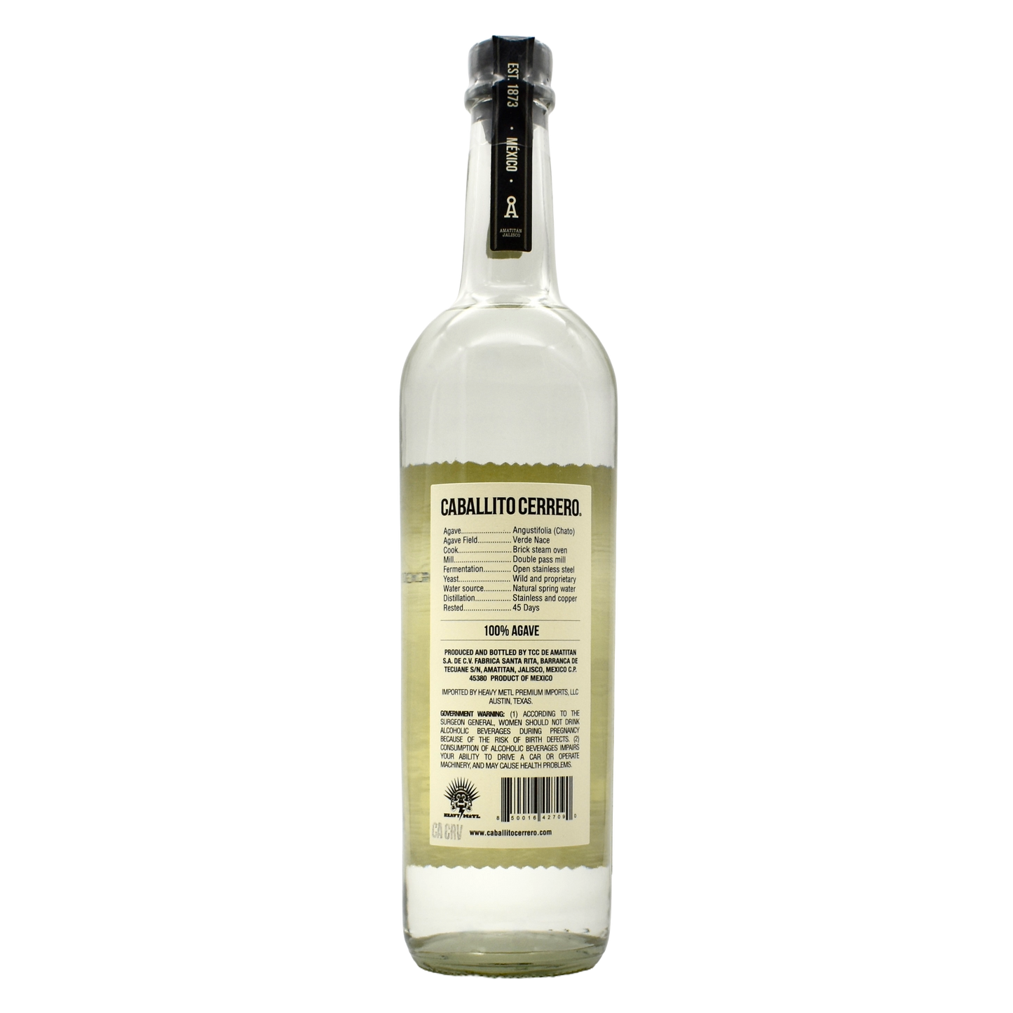 Caballito Cerrero Chato Blanco Destilado De Agave 750ml