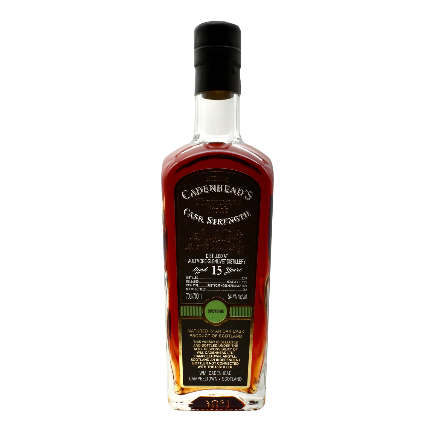 Cadenhead Scotch Whisky Chairman's Stock Aultmore-Glenlivet 15 Year Cask Strength 700ml