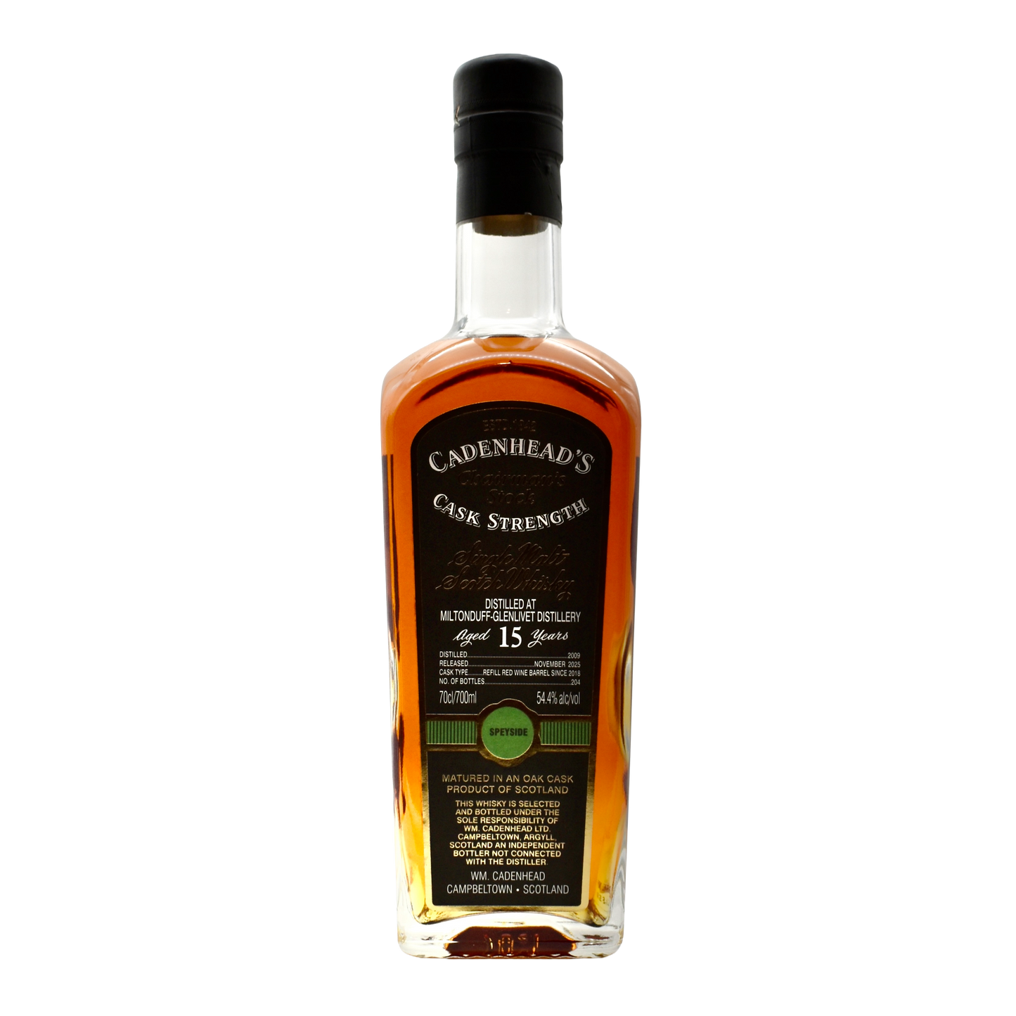 Cadenhead Scotch Whisky Chairman's Stock Miltonduff-Glenlivet 15 Year Cask Strength 700ml