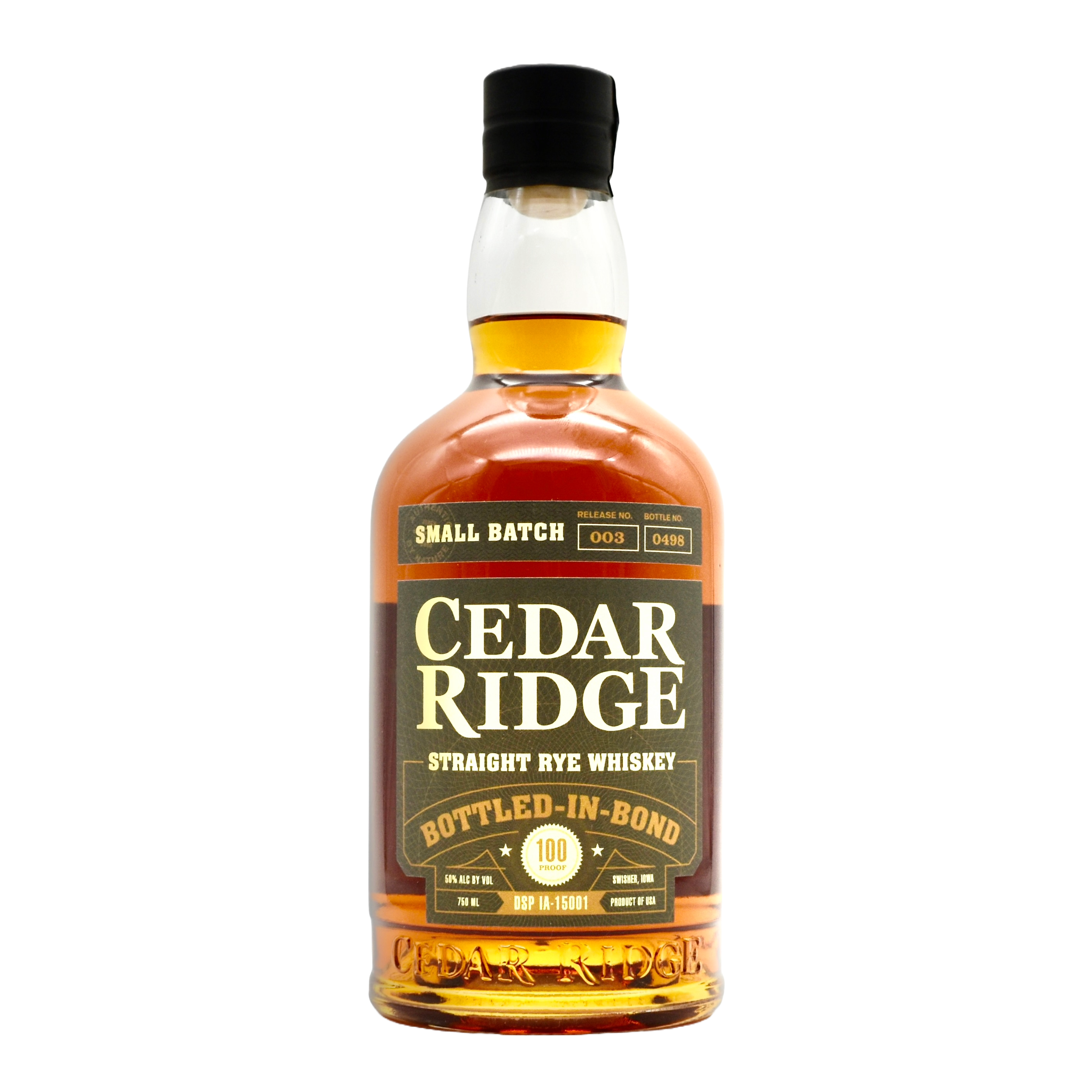 Cedar Ridge Double Oak Rye Cedar Ridge Rye Whiskey Bottled in Bond 750ml | Iowa Straight Rye BiB ...